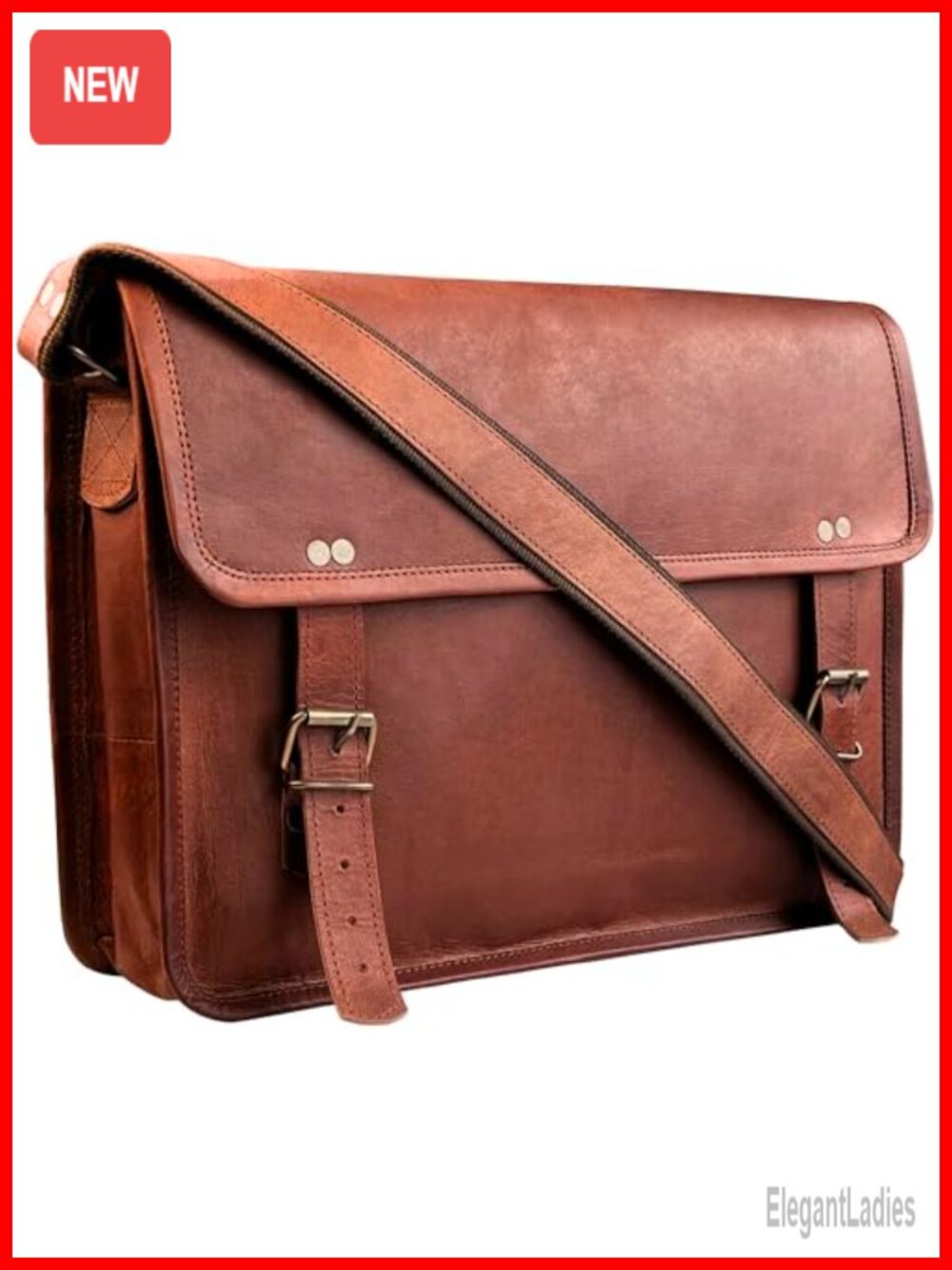 Vintage Leather Messenger Bag Laptop Satchel Shoulder Bag